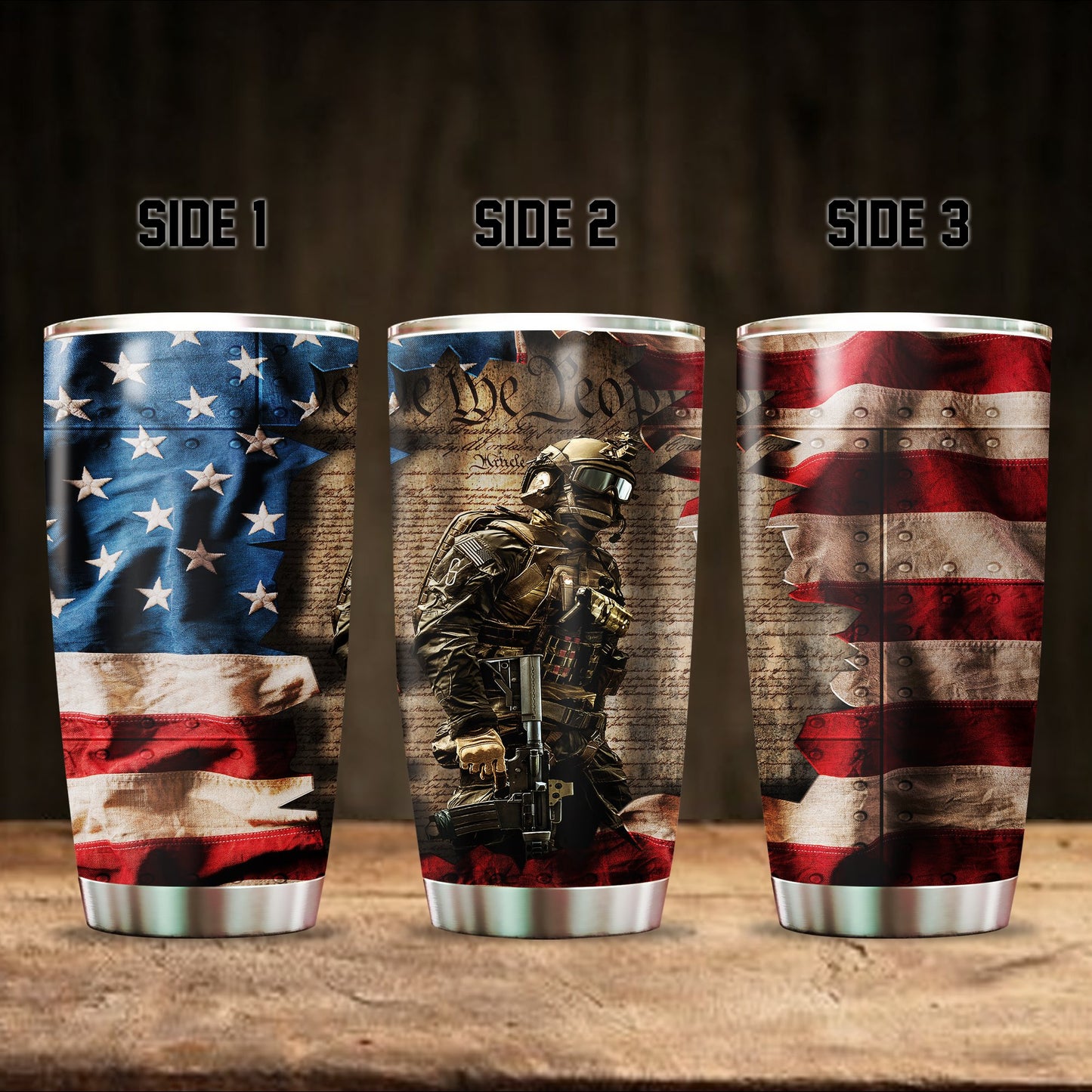 United States Veteran Steel Tumbler