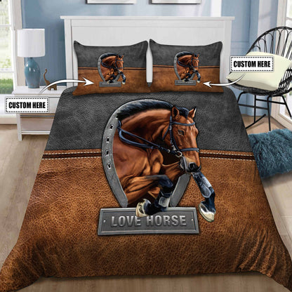 Customized Name Horse 3D All Over Printed Bedding Set