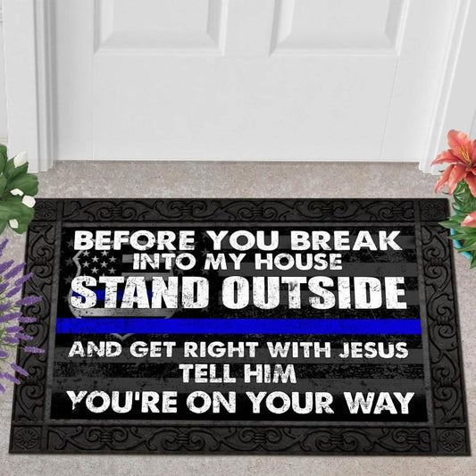 US Police Door Mat Proud Military