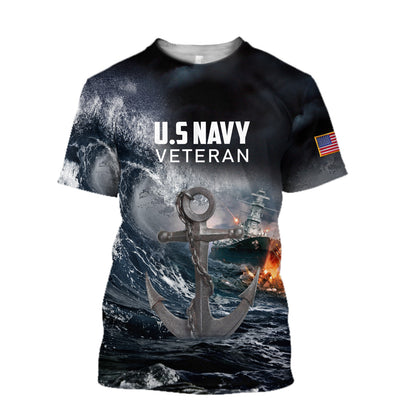US Navy Veteran 3D All Over Printed Unisex Shirts