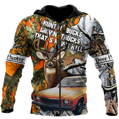 Hunting Bucks and Driving Trucks 3D All Over Print Hoodie DQB09242001