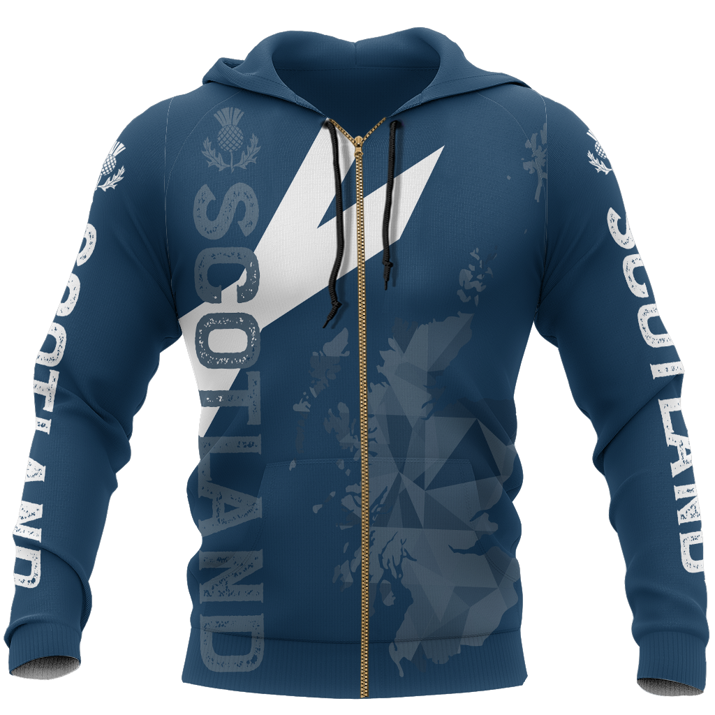 Scotland Map Polygon Style Pullover Hoodie NNK 1508-Apparel-PL8386-Zip Hoodie-S-Vibe Cosy™