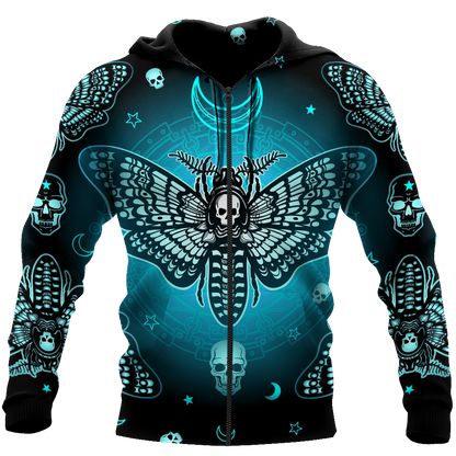 Butterfly Love Skull 3D all over printed for man and women QB05192005-Apparel-PL8386-Hoodie-S-Vibe Cosy™