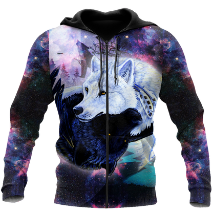 3D Black and White Wolf Unisex Shirts DA13102003