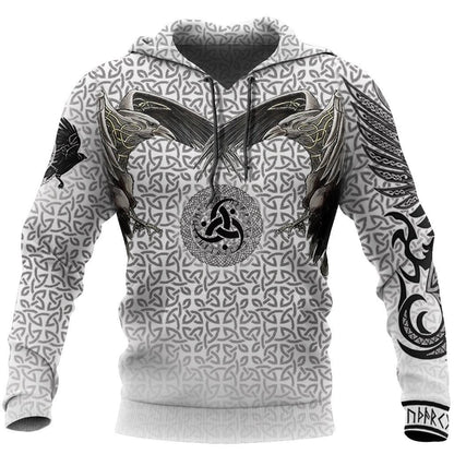 Viking Vegvisir Circle Hoodie-Apparel-HP Arts-Hoodie-S-Vibe Cosy™
