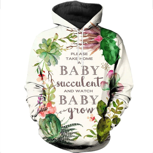 All Over Printed Flower Cactus-Apparel-Phaethon-Hoodie-S-Vibe Cosy™