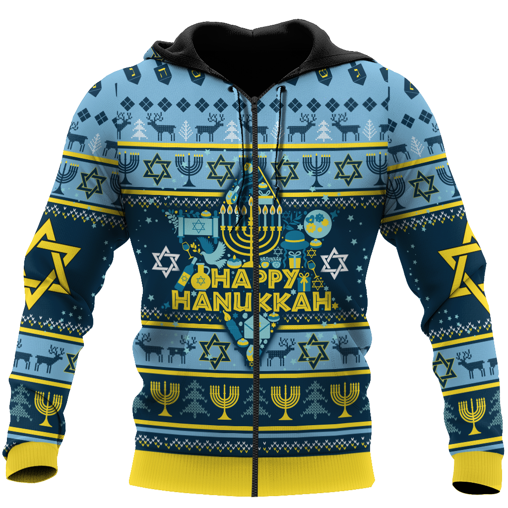 Premium All Over Printed Happy Hanukkah Shirts MEI