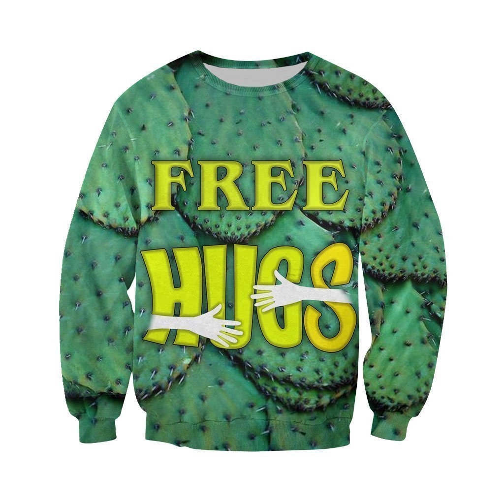 All Over Printed Free Hugs Cactus-Apparel-Phaethon-Sweatshirt-S-Vibe Cosy™