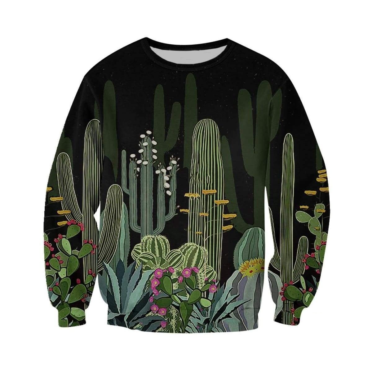 3D All Over Printed Black cactus Shirts-Apparel-NTH-Sweatshirt-S-Vibe Cosy™