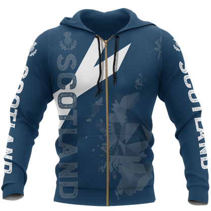 Scotland Map Polygon Style Pullover Hoodie-Apparel-HD09-Zip Hoodie-S-Vibe Cosy™