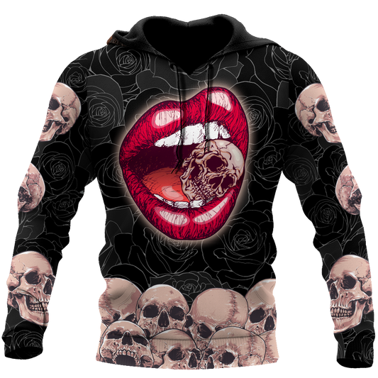 Sexy Lip Love Skull 3D all over for man and women QB05122002-Apparel-PL8386-Hoodie-S-Vibe Cosy™