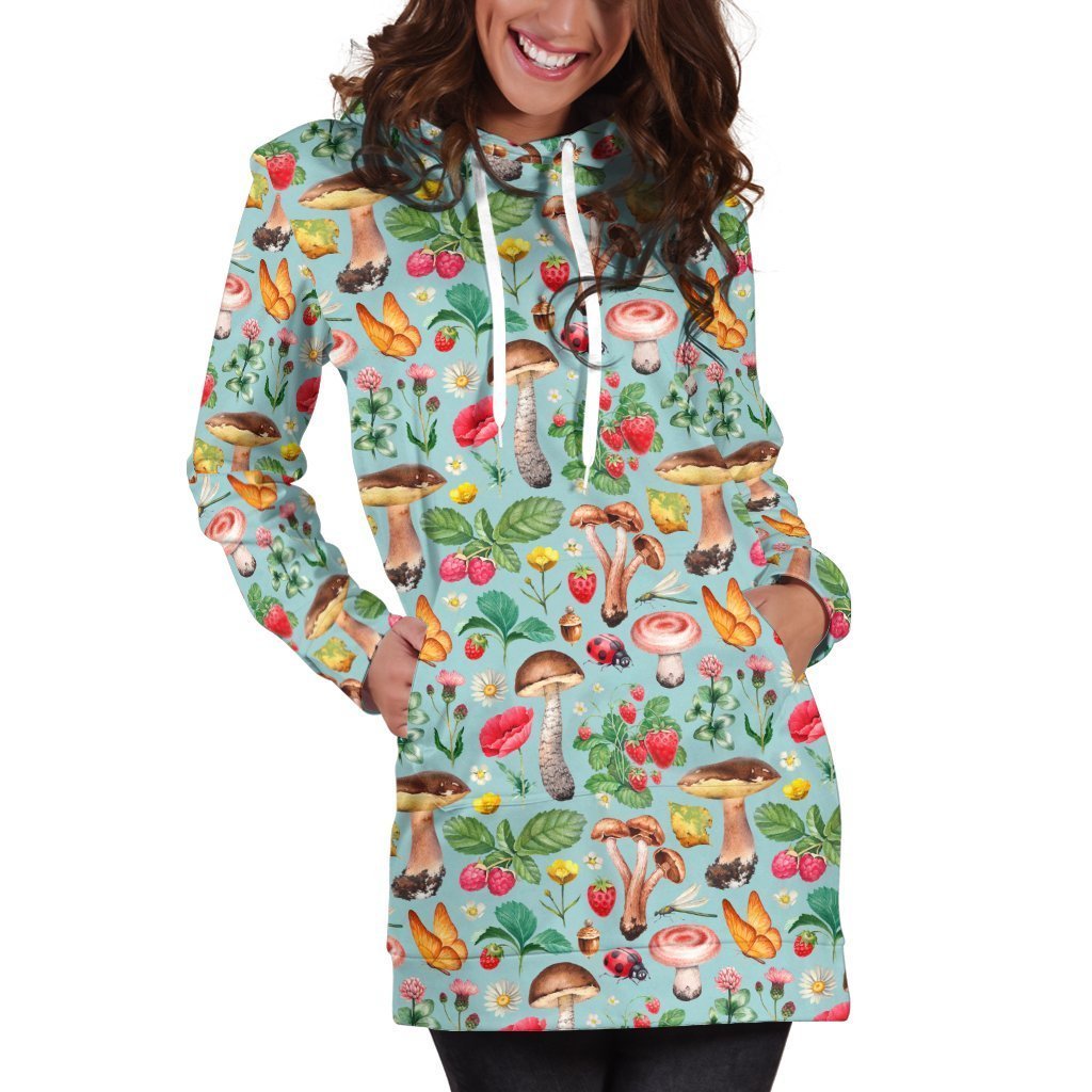 3D All Over Printing Mushrooms and strawberries Legging-Apparel-Phaethon-Hoodie Dress-S-Vibe Cosy™