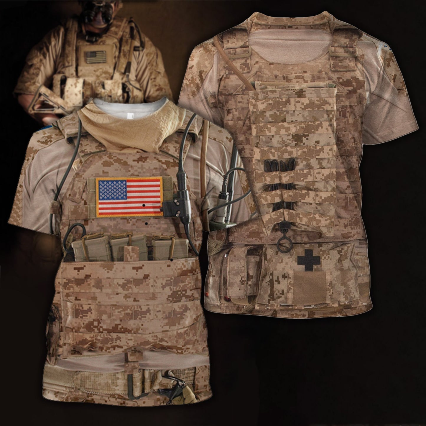 3D All Over Printed US Navy SEAL Uniform-Apparel-HP Arts-T-Shirt-S-Vibe Cosy™