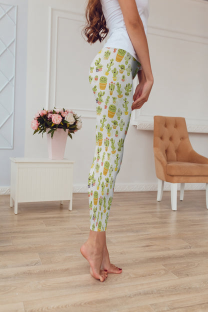 3D All Over Printing Cacti Happy Legging-Apparel-NTH-Hoodie Dress-S-Vibe Cosy™