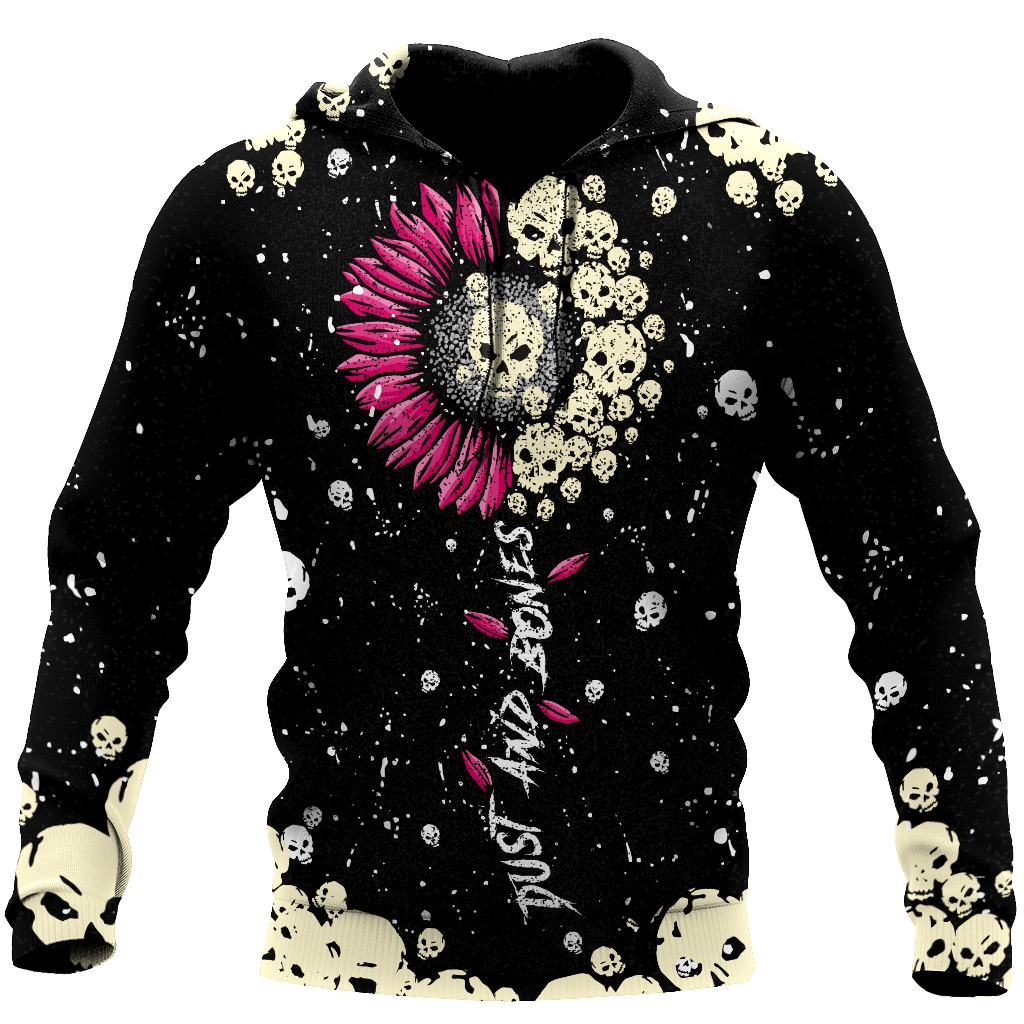 Love Sun Flower And Skull 3D all over for man and women QB05162002-Apparel-PL8386-Hoodie-S-Vibe Cosy™