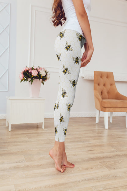 3D All Over Print Many Bee Legging-Apparel-Phaethon-Legging-S-Vibe Cosy™