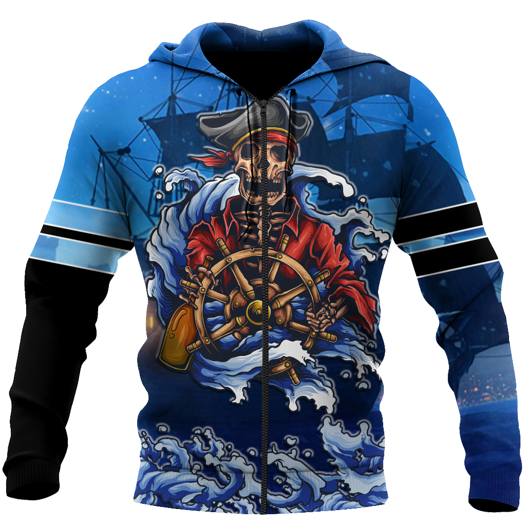 Love Skull pirates 3D all over printed for man and women QB06092001-Apparel-PL8386-Zipped Hoodie-S-Vibe Cosy™