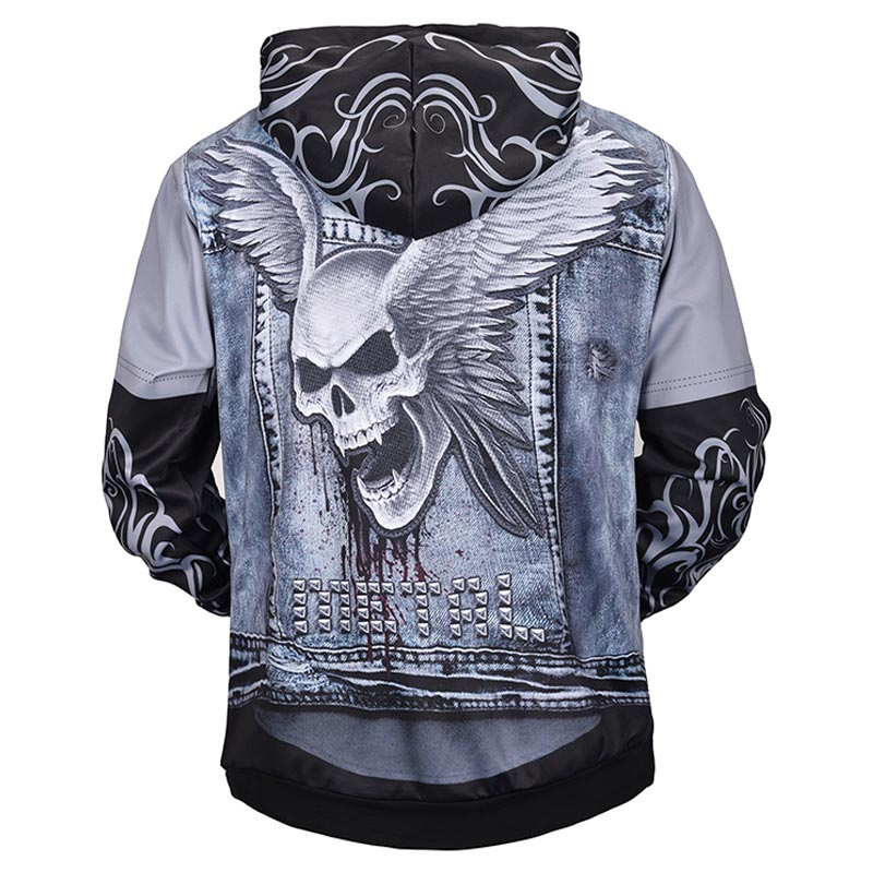 Cerebrum Face Jeans 3D all over for man and women PL05032003-Apparel-PL8386-Zipped Hoodie-S-Vibe Cosy™