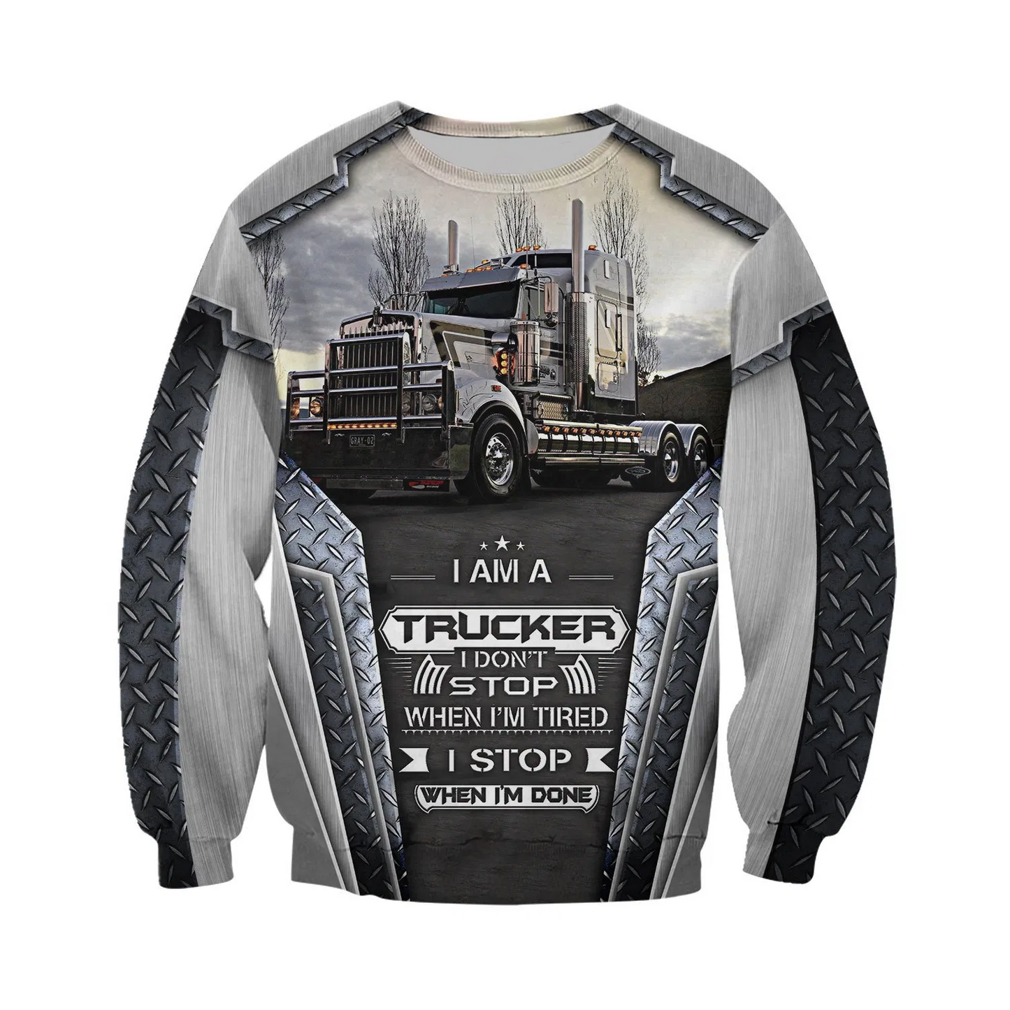 I AM A TRUCKER 3D ALL OVER PRINTED SHIRTS AND SHORT FOR MAN AND WOMEN PL12032006-Apparel-PL8386-Sweatshirt-S-Vibe Cosy™