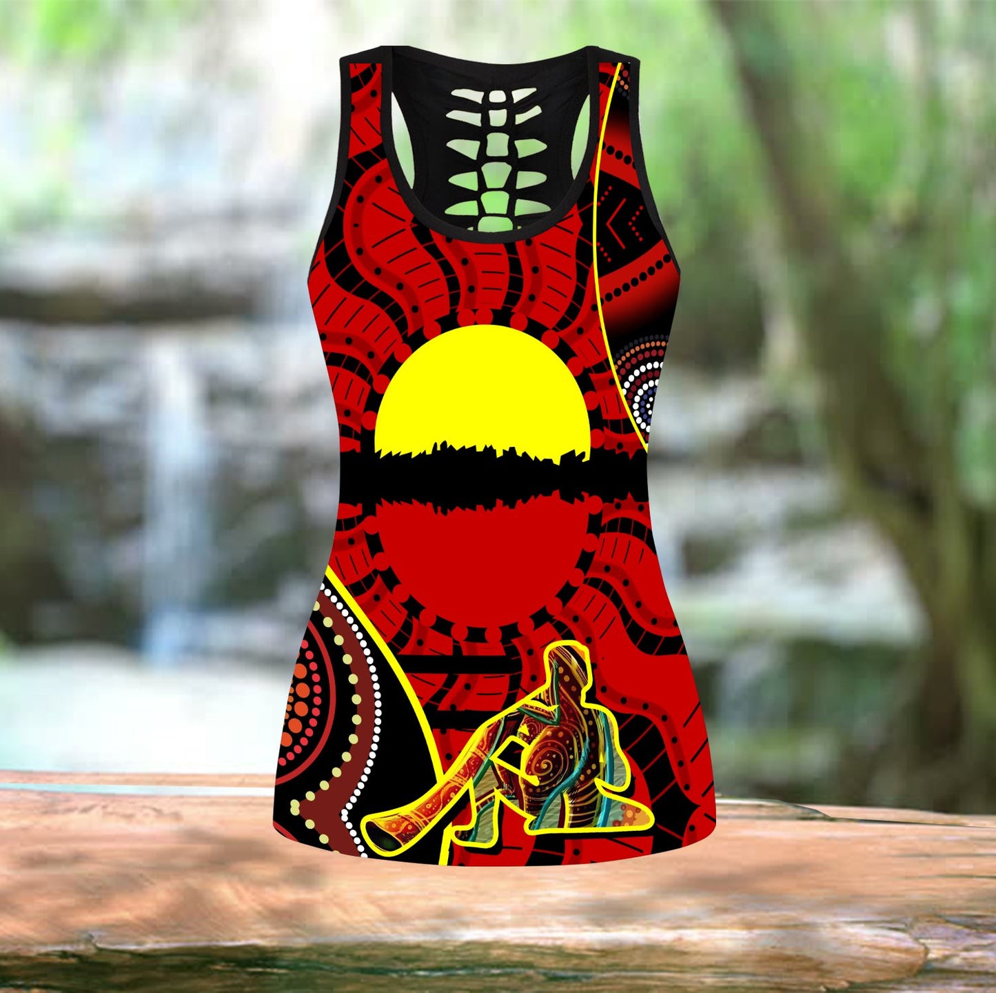 Australia Aboriginal Dots With Didgeridoo Legging + Hollow Tank Combo