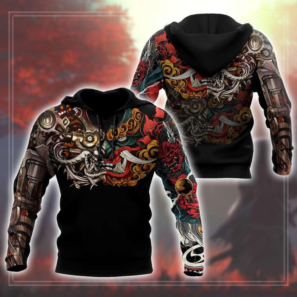 Japan Mask Tattoo 3D All Over Printed Unisex Shirt