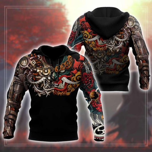 Japan Mask Tattoo 3D All Over Printed Unisex Shirt