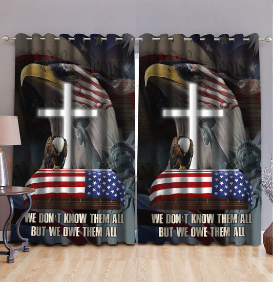 American 3D All Over Printed Window Curtains