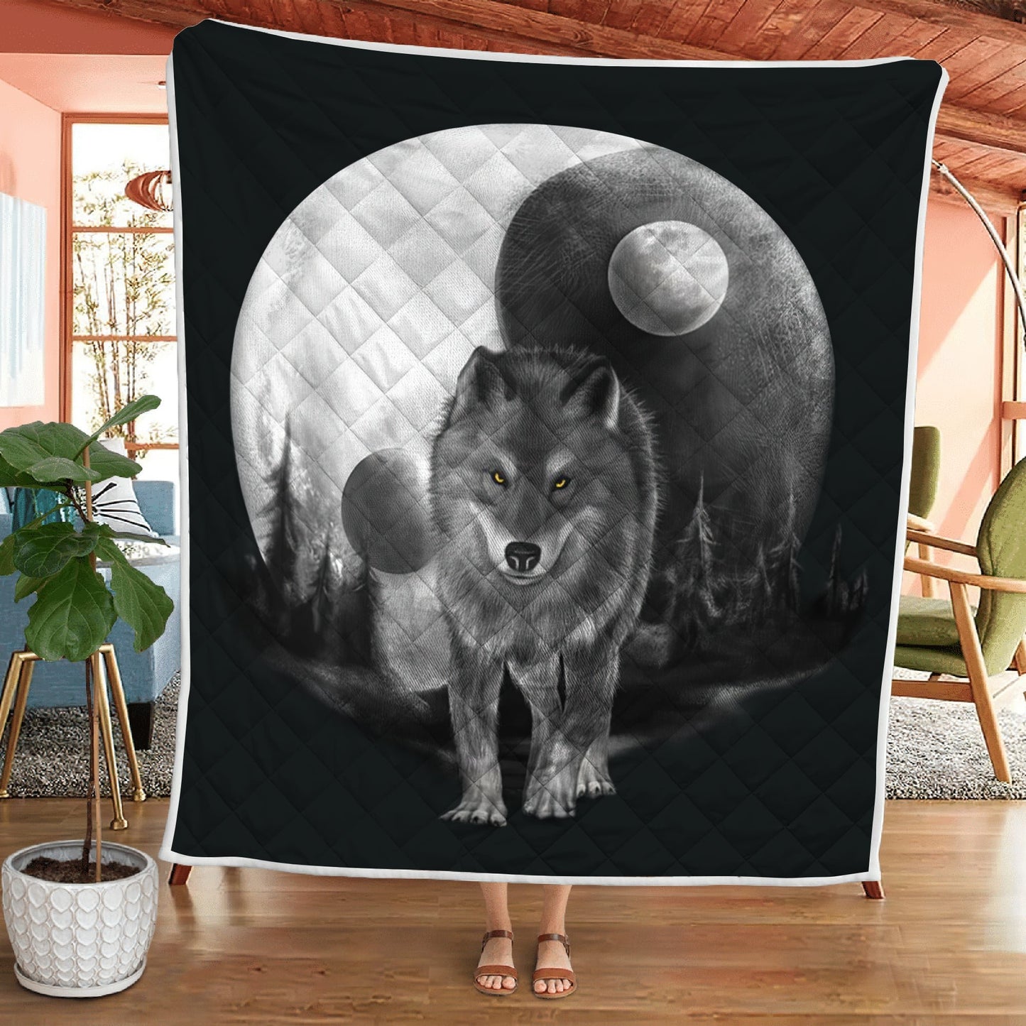 Wolf 3D All Over Printed Quilt