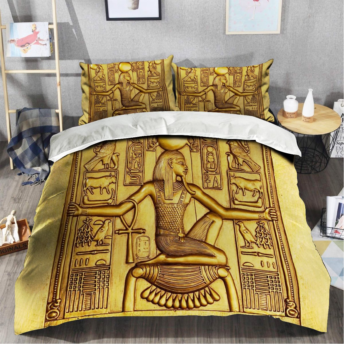 Ancient Egypt Bedding Set-Quilt-HP Arts-Twin-Vibe Cosy™