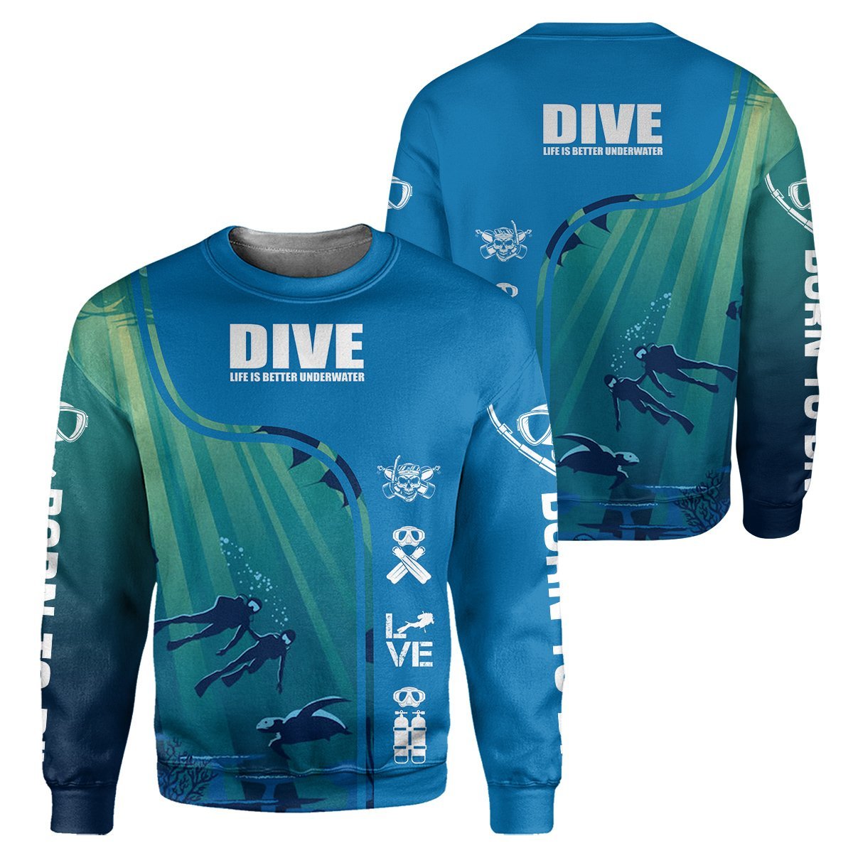 Scuba Diving 3D All Over Printed-ALL OVER PRINT HOODIES-HP Arts-Sweatshirt-S-Vibe Cosy™