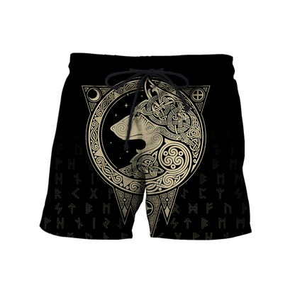 All Over Printed Viking Wolf Hoodie AM092055-MEI