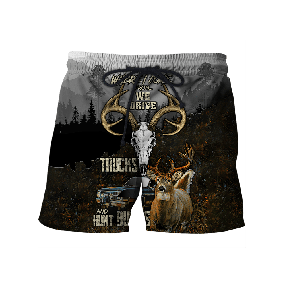 Hunting Bucks Driving Trucks 3D All Over Print Hoodie AM092058