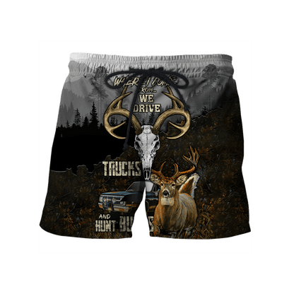Hunting Bucks Driving Trucks 3D All Over Print Hoodie AM092058