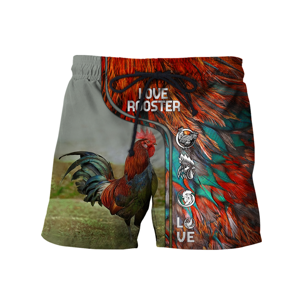 Rooster 3D All Over Printed Shirts for Men and Women AM030101-Apparel-TT-Shorts-S-Vibe Cosy™