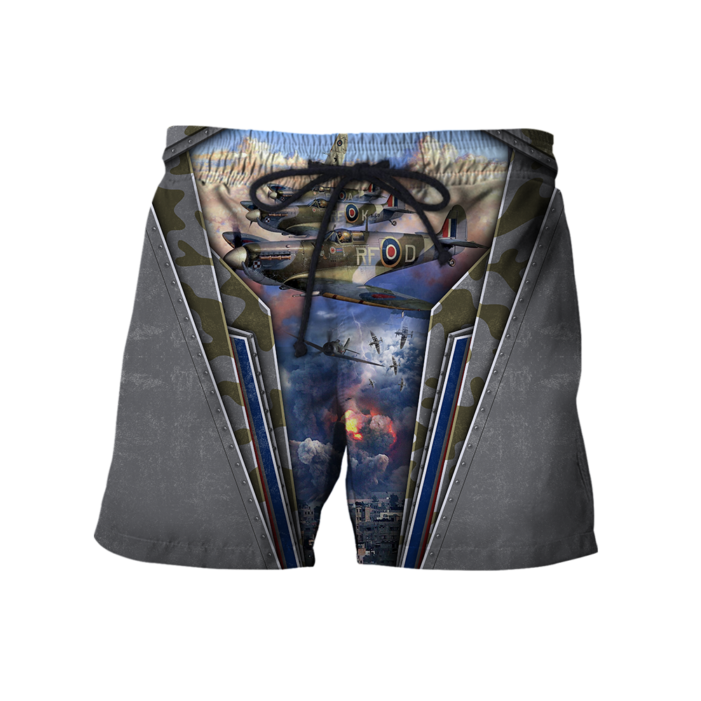 Air Force Aircraft Supermarine Spitfire 3D All Over Printed Shirts for Men and Women AM160102-Apparel-TT-Shorts-S-Vibe Cosy™