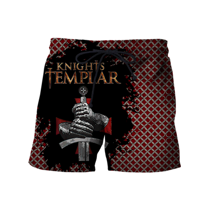 Knight templar 3D all over printed shirt and short for men and women