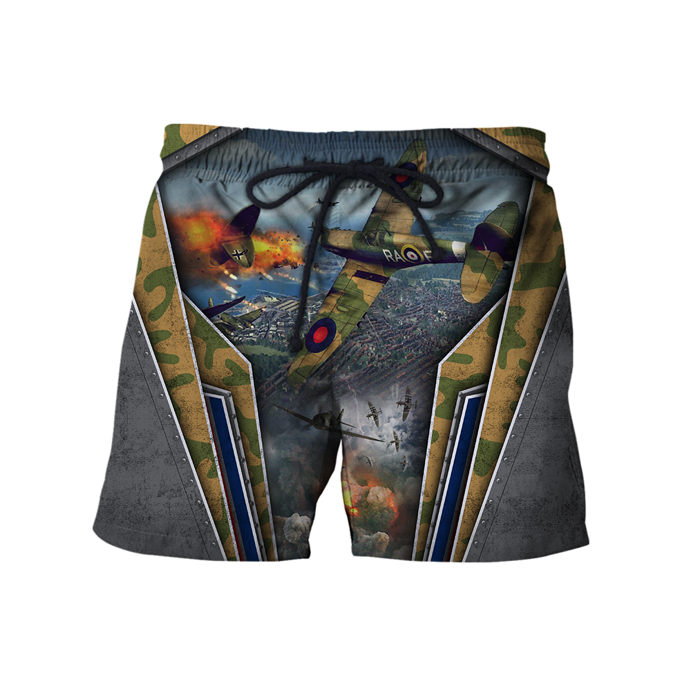 Air Force Aircraft Supermarine Spitfire 3D All Over Printed Shirts for Men and Women AM170101-Apparel-TT-Shorts-S-Vibe Cosy™