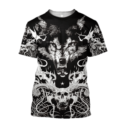 3D All Over Printed Wolf Tattoo Unisex Shirts AM102066