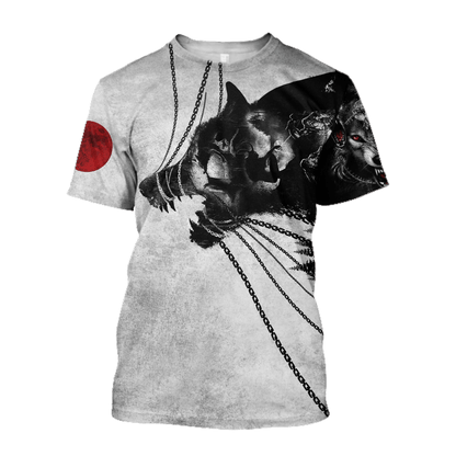 Wolf Fenrir Tattoo 3D All Over Printed Unisex Shirts