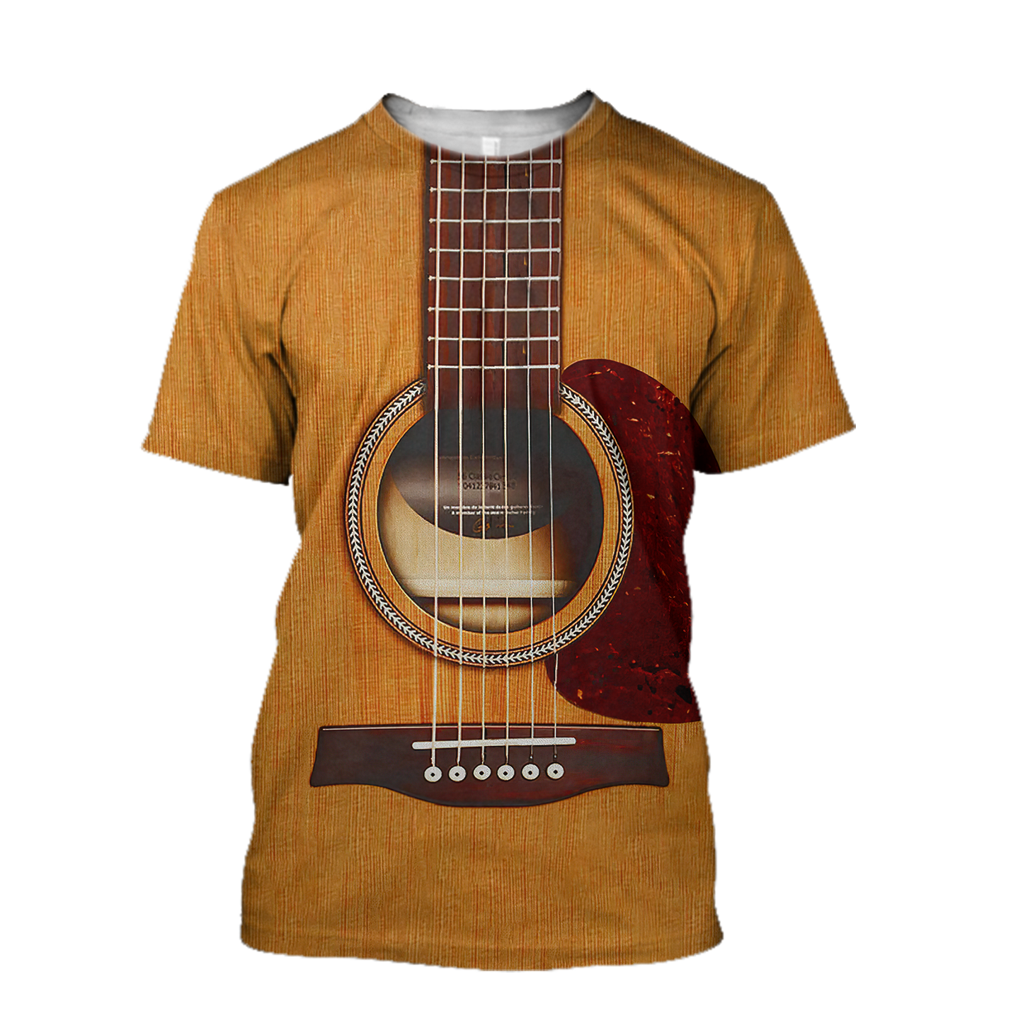 Wooden Guitar 3D All Over Printes-Apparel-HP Arts-T-Shirt-S-Vibe Cosy™