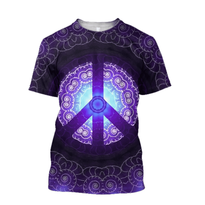 Hippie Peace 3D All Over Printed Hoodie Shirt by SUN AM100301-Apparel-SUN-T-Shirt-S-Vibe Cosy™