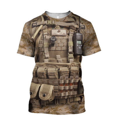 All Over Printed Marine Corps Uniforms-Apparel-HP Arts-T-Shirt-S-Vibe Cosy™