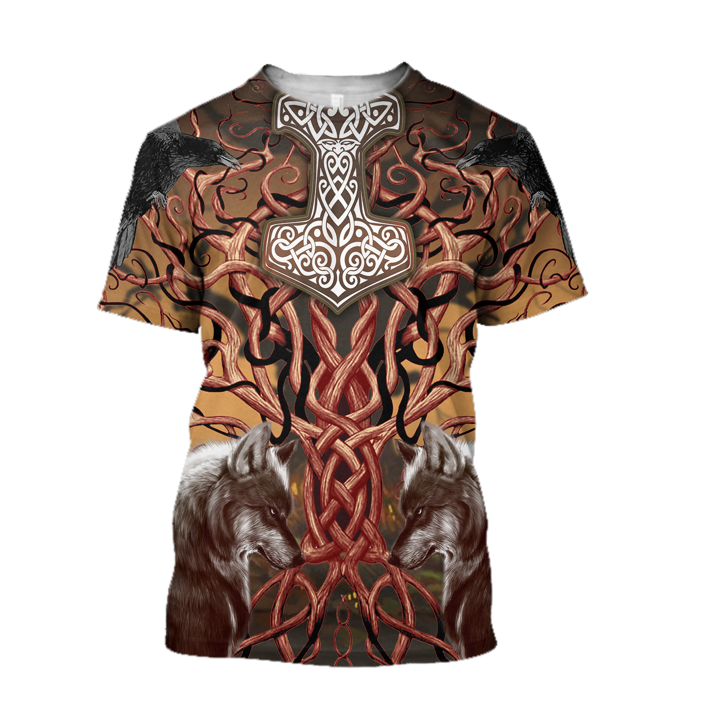 Viking Wolf All Over Printed-ALL OVER PRINT HOODIES-HP Arts-T-Shirt-S-Vibe Cosy™