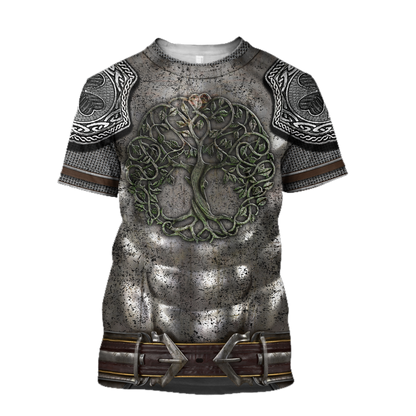 Irish Armor Warrior Knight Chainmail 3D All Over Printed Shirts For Men and Women AM260201-Apparel-TT-T-Shirt-S-Vibe Cosy™
