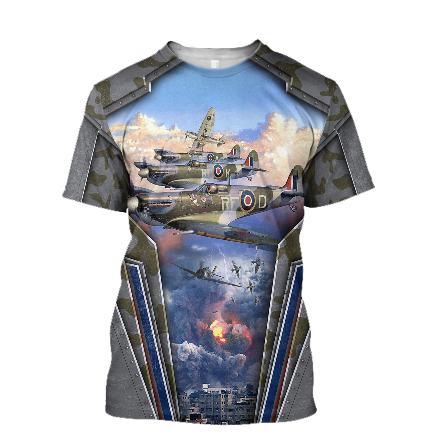 Air Force Aircraft Supermarine Spitfire 3D All Over Printed Shirts for Men and Women AM160102-Apparel-TT-T-Shirt-S-Vibe Cosy™