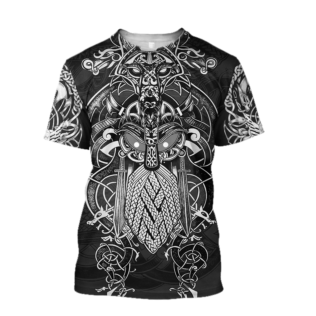 Odin Viking Tattoo Style Pullover-Apparel-HP Arts-T-Shirt-S-Vibe Cosy™