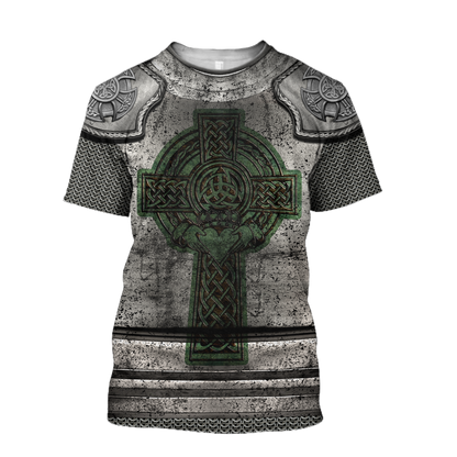 Irish Armor Knight Warrior Chainmail 3D All Over Printed Shirts For Men and Women AM280201-Apparel-TT-T-Shirt-S-Vibe Cosy™