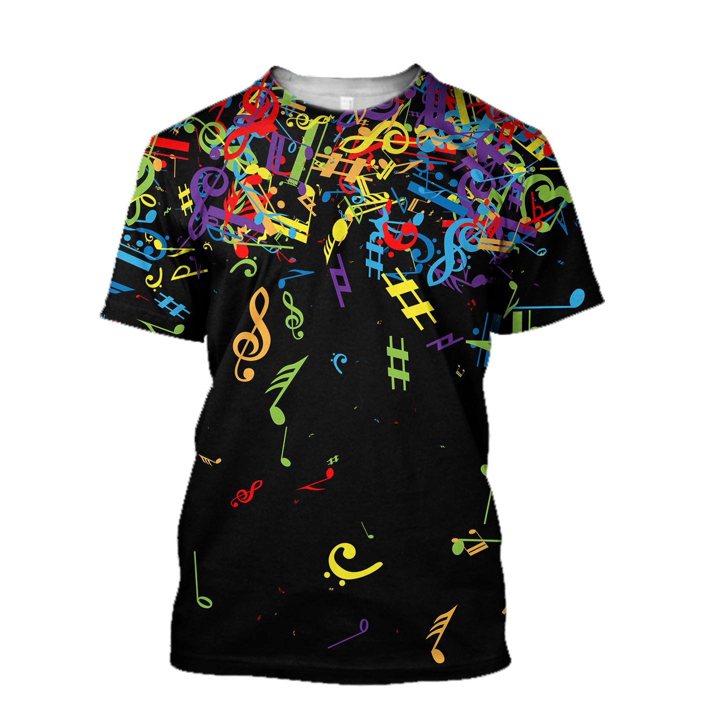Colorful Music Notes 3D All Over Printes-Apparel-HP Arts-T-Shirt-S-Vibe Cosy™