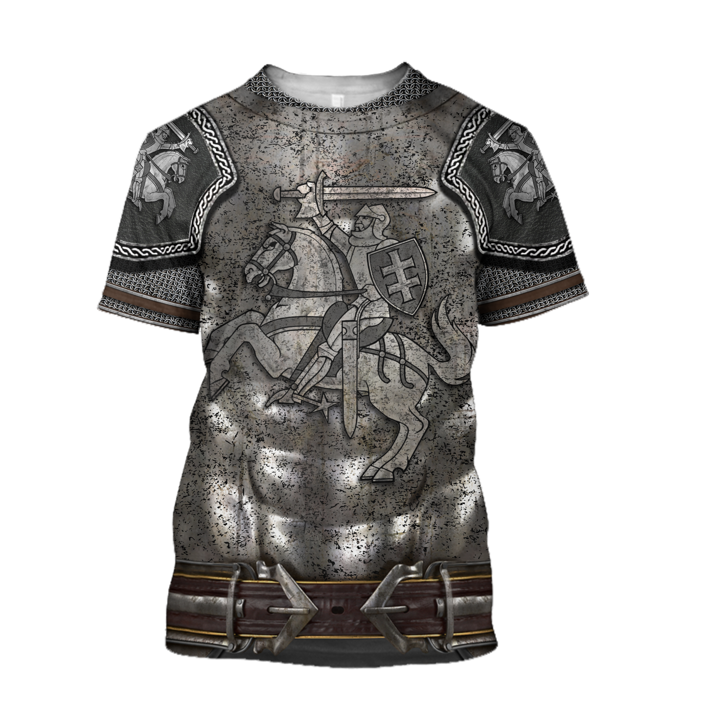 Lithuania Armor Knight Warrior Chainmail 3D All Over Printed Shirts For Men and Women AM120302-Apparel-TT-T-Shirts-S-Vibe Cosy™