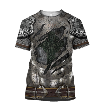 Irish Armor Knight Warrior Chainmail 3D All Over Printed Shirts For Men and Women AM050302-Apparel-TT-T-Shirts-S-Vibe Cosy™
